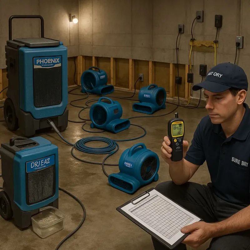 Structural Drying and Dehumidification process in Beaumont, TX
